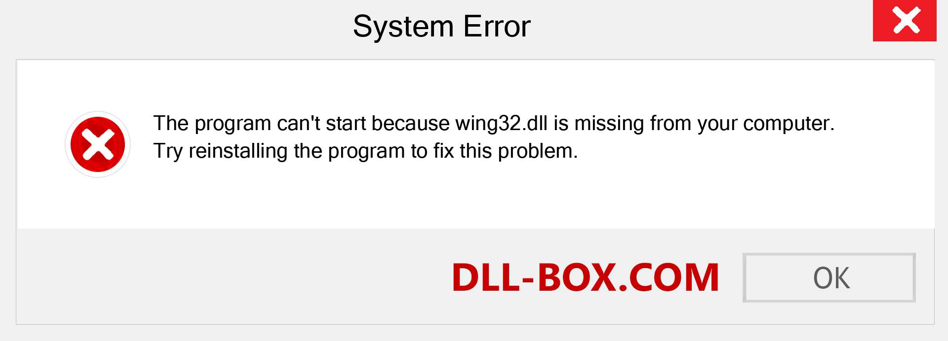  wing32.dll file is missing?. Download for Windows 7, 8, 10 - Fix  wing32 dll Missing Error on Windows, photos, images